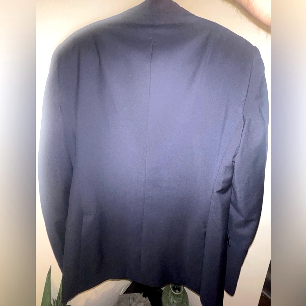 Wool Burberry Blue Blazer with Notch Lapels and Wool Blend - Picture 9 of 17